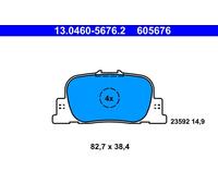 Kit pastiglie freno, Freno a disco Assale posteriore per TOYOTA PRIUS