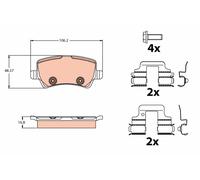 Kit pastiglie freno, Freno a disco Assale posteriore per VOLVO VOLVO ASIA S60 S6