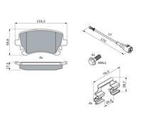 Kit pastiglie freno, Freno a disco Assale posteriore per VW CALIFORNIA MULTIVAN
