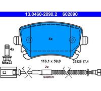 Kit pastiglie freno, Freno a disco Assale posteriore per VW PHAETON