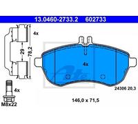 Set di pastiglie freno ATE 13.0460-2733.2, anteriore