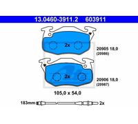 Set di pastiglie freno ATE 13.0460-3911.2, anteriore