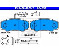KIT PASTIGLIE FRENO POST ATE NISSAN CABSTAR 35.14 DCI 3.0 101KW 06>13 1304604...