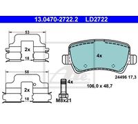 ATE Pastiglie Freni 13.0470-2722.2 Kit Pastiglie Freni,Kit Pasticche Freni FORD,VOLVO,LAND ROVER,S-MAX (WA6),GALAXY (WA6),V60 (155, 157)