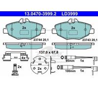 Kit pastiglie freno, Freno a disco - ATE 13.0470-3999.2