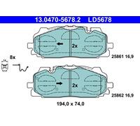 Kit pastiglie freno, Freno a disco ATE 13.0470-5678.2 per A5 (F53, F5P) 2 2016-
