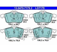 Set di pastiglie freno ATE 13.0470-7179.2, anteriore, Ceramica