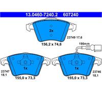 Kit pastiglie freno, Freno a disco ATE 13046072402 per VAG
