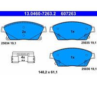 Kit pastiglie freno, Freno a disco ATE 13046072632 compatibile con CHEVROLET OPE