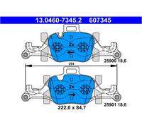 Set di pastiglie freno ATE 13.0460-7345.2, anteriore