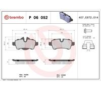 Kit pastiglie freno, Freno a disco BREMBO P 06 052X