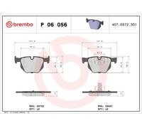 Kit pastiglie freno, Freno a disco BREMBO P 06 056X per BMW 3 (E90) 3 2006-2011