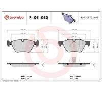 Kit pastiglie freno, Freno a disco BREMBO P 06 060 per BMW 5 (F10) 3 2009-2011