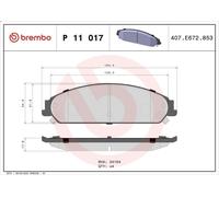 Kit pastiglie freno, Freno a disco BREMBO P 11 017 per CHARGER 5.7 2005-2008