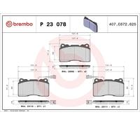 Kit pastiglie freno, Freno a disco BREMBO P 23 078 per 166 (936_) 3 1998-2007