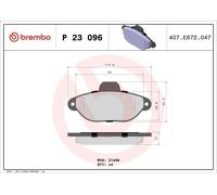 Set di pastiglie freno BREMBO P 23 096, fronte