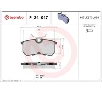 Kit pastiglie freno, Freno a disco BREMBO P 24 047 per FIESTA VI Van 1 2012-2017