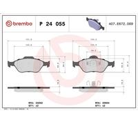 Set di pastiglie freno BREMBO P 24 055, anteriore