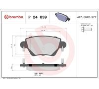 Kit pastiglie freno, Freno a disco BREMBO P 24 059 per X-TYPE I (X400) 2 2003-