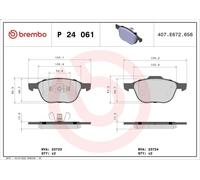 Kit pastiglie freno, Freno a disco BREMBO P 24 061X per FORD KUGA I 2 2008-2012