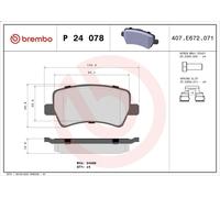 Kit pastiglie freno, Freno a disco BREMBO P 24 078 per V60 I (155) 2 2013-2018