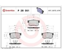 Kit pastiglie freno, Freno a disco BREMBO P 28 051 per FR-V (BE) 2 2004-2006
