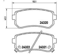 Kit pastiglie freno, Freno a disco BREMBO P 30 025 per i30 (FD) 1.6 2008-2011