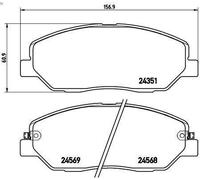 Kit pastiglie freno, Freno a disco BREMBO P 30 036 per BORREGO (HM) 3 2007-