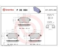 Kit pastiglie freno, Freno a disco BREMBO P 30 064 per VENGA (YN) 1.6 2010-