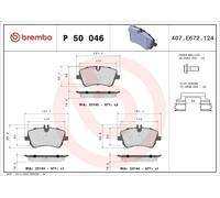 Kit pastiglie freno, Freno a disco BREMBO P 50 046 per CLK (C209) 3 2005-2009