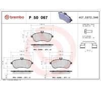 Kit pastiglie freno, Freno a disco BREMBO P 50 067 per CLASSE E (W212) 2 2013-