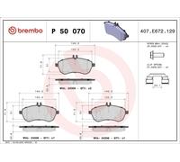 Kit pastiglie freno, Freno a disco BREMBO P 50 070 per CLASSE C (W204) 3 2007-
