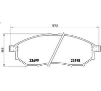 Kit pastiglie freno, Freno a disco BREMBO P 56 058 per INFINITI FX 3.5 2003-2008