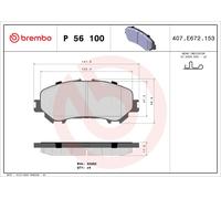 Kit pastiglie freno, Freno a disco BREMBO P 56 100 per KOLEOS II (HC_) 1.3 2020-
