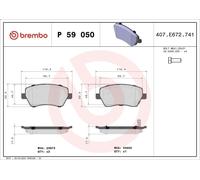 Kit pastiglie freno, Freno a disco BREMBO P 59 050 per AGILA B (H08) 1 2008-2011