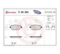 Kit pastiglie freno, freno a disco BREMBO P 59 052
