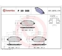 Kit pastiglie freno, Freno a disco BREMBO P 59 088 per KARL (C16) 1 2015-2018
