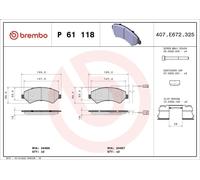 Kit pastiglie freno, Freno a disco BREMBO P 61 118 per BOXER Autobus 2 2015-2019