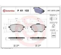 Kit pastiglie freno, Freno a disco BREMBO P 61 122 per C4 PICASSO II 1.6 2013-