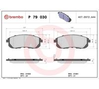 Kit pastiglie freno, Freno a disco BREMBO P 79 030 per JUKE (F15) 1.6 2013-2019