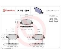 Kit pastiglie freno, Freno a disco BREMBO P 83 080 per AURIS (_E18_) 2 2012-2015