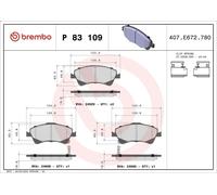 Kit pastiglie freno, Freno a disco BREMBO P 83 109 per VERSO (_R2_) 2 2009-2018
