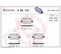 Kit pastiglie freno, Freno a disco BREMBO P 83 112 per AVENSIS Familiare 2 2008-