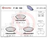 Kit pastiglie freno, Freno a disco BREMBO P 83 150 per AURIS (_E18_) 1.3 2012-