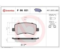 Kit pastiglie freno, Freno a disco BREMBO P 86 021 per V60 I (155) 2 2013-2018
