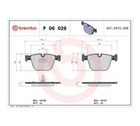 Kit Pastiglie Freno Freno A Disco Brembo P06026 Prime Line per Bmw Bentley