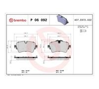 Brembo P 06 092 - Pastiglia Freno - Anteriore