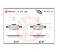 Set di pastiglie freno BREMBO P 24 055, anteriore