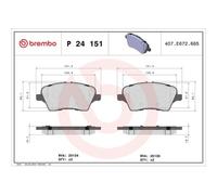 Pastiglie freno P 24 151 BREMBO per FORD FIESTA VI B-MAX B-MAX Van FIESTA VI Van