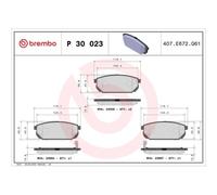 Brembo Pastiglie freno P 30 023 posteriori per KIA Sorento I